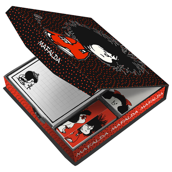 Caja de notas y banderitas autoadhesivas Mafalda