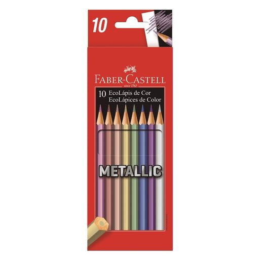 Set 10 ecolápices de colores METALLIC Faber-Castell