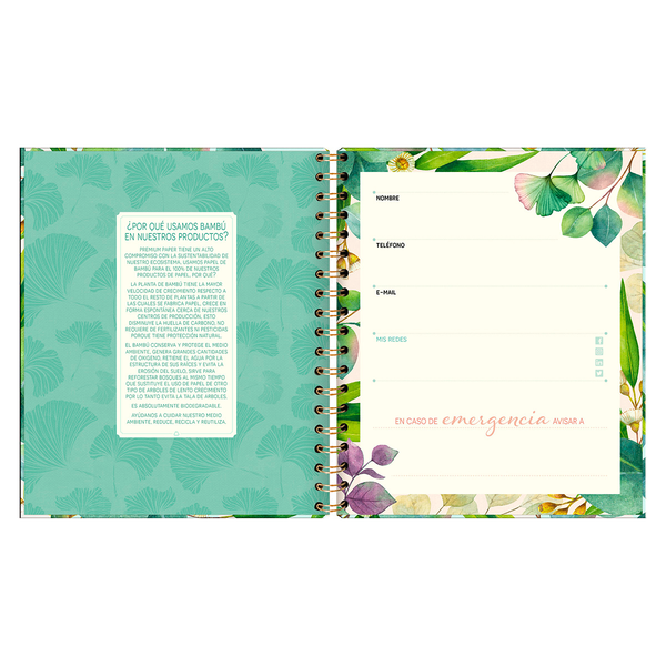 Planner Botánico/ Cuaderno espiral (17x20)