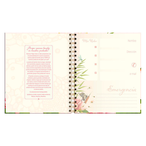 Planner Floral/ Cuaderno espiral (17x20)