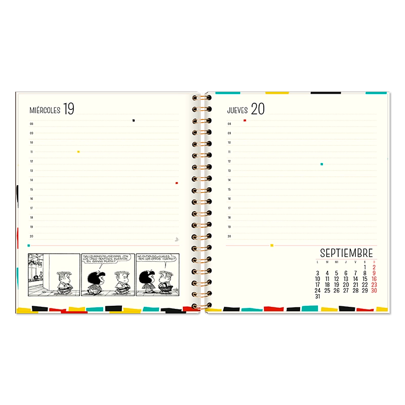 Agenda 2026- MAFALDA (DIARIA)/ Espiral Cuaderno (17x20 cm)
