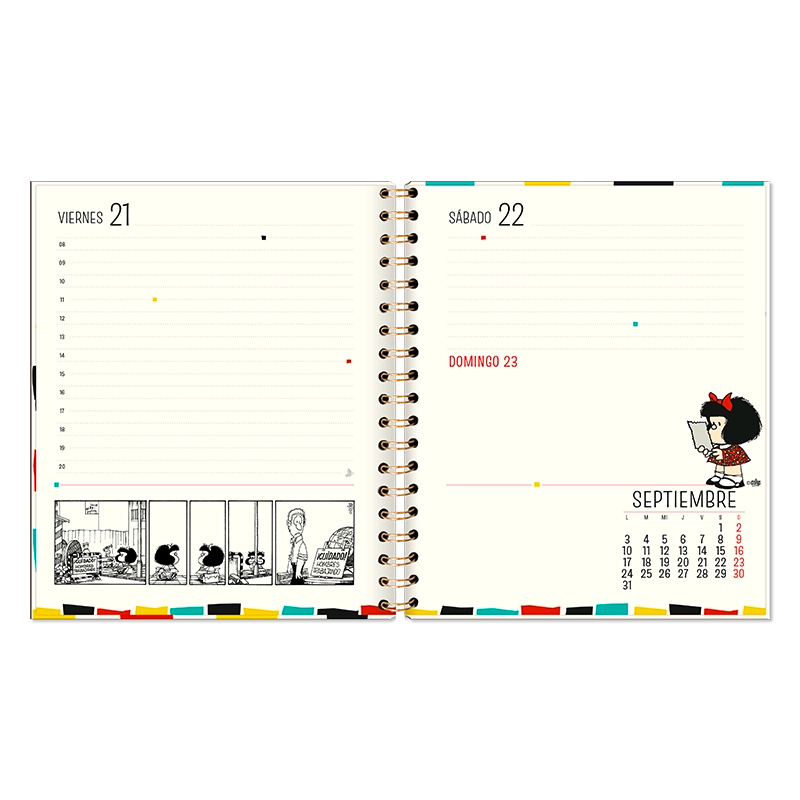 Agenda 2026- MAFALDA (DIARIA)/ Espiral Cuaderno (17x20 cm)