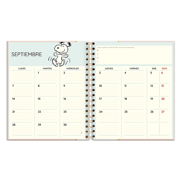 Agenda 2026- SNOOPY (DIARIA)/ Espiral Cuaderno (17x20 cm)