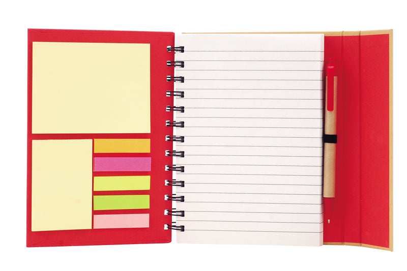 Libreta ecológica con post it y lápiz