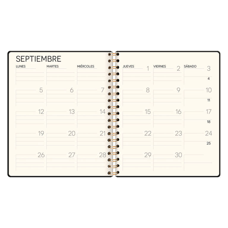 SALDOS!: Agenda 2022- Ecocuero Espiral Verde Menta/ Cuaderno (17x20cm)