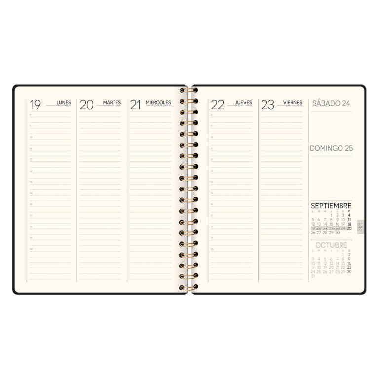 SALDOS!: Agenda 2022- Ecocuero Espiral Verde Menta/ Cuaderno (17x20cm)